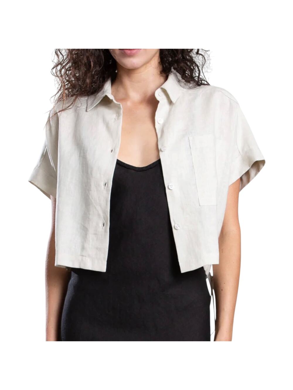 Pharaoh Collection Zoey Shirt in French Linen Ivory Size 1/S NWT